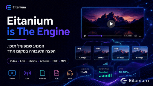 Eitanium – המנוע שמאחד וידאו, סטרימינג, תוכן והפצה במקום אחד
